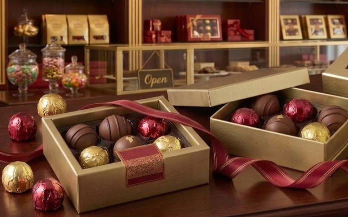 candy boxes with chocolate truffles